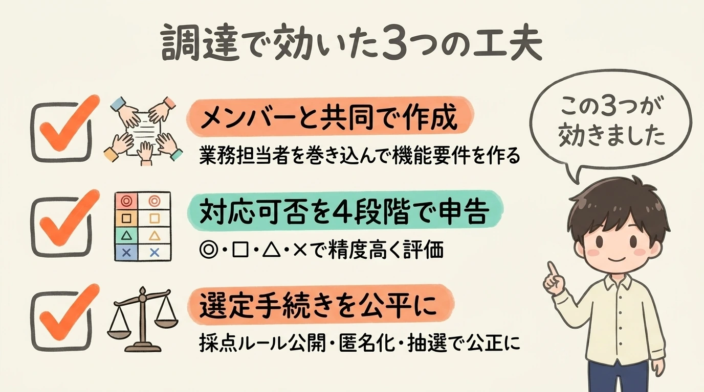 システム調達で工夫したこと